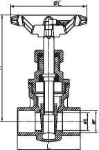 銅 6 インチゲートバルブ鋳造体 銅溶接末 NPT BSP 標準