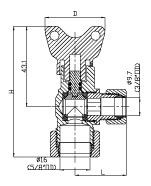 200 Psi 1/2 インチ OEM/ODM 15mm クロム付角弁 / 熱水角弁